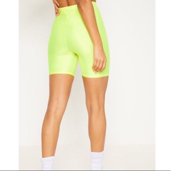 PrettyLittleThing Shorts Yellow Neon Cycling Shorts Poshmark